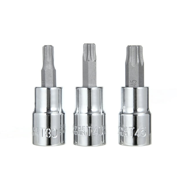 Hyper Tough 3 Piece 3/8 inch Drive Star Bit Socket Set UC10034A