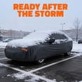 thumbnail image 3 of Mockins 190"x 75"x 47" Heavy Duty Extra Thick Black 250G PVC Sedan Car Cover, 3 of 11