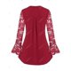 thumbnail image 2 of Más el tamaño del cordón de la manga de Bell jaretas Ronda Hem de la blusa Rosegal Blusas Tallas Grandes, 2 of 4