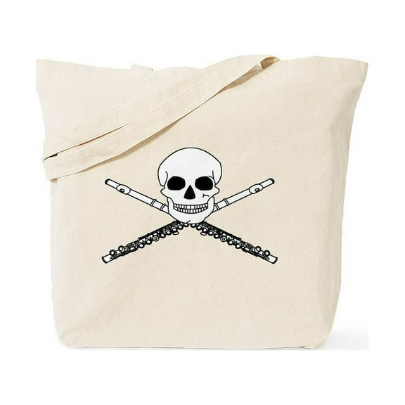 CafePress - Master Flute Skull Tote Bag - Unisex Canvas Tote Bag, Beige, 1-Piece