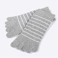 thumbnail image 3 of Yuanlong Women's Striped Socks Low Cut Five Toe Separate Socks Stylish Classic Breathable Sports Hosiery, 3 of 4