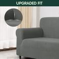 thumbnail image 4 of CHOK 2024 1-Piece Checks Stretch Sofa Cover Slipcover Couch Cover  Chair  Light Gray, 4 of 5