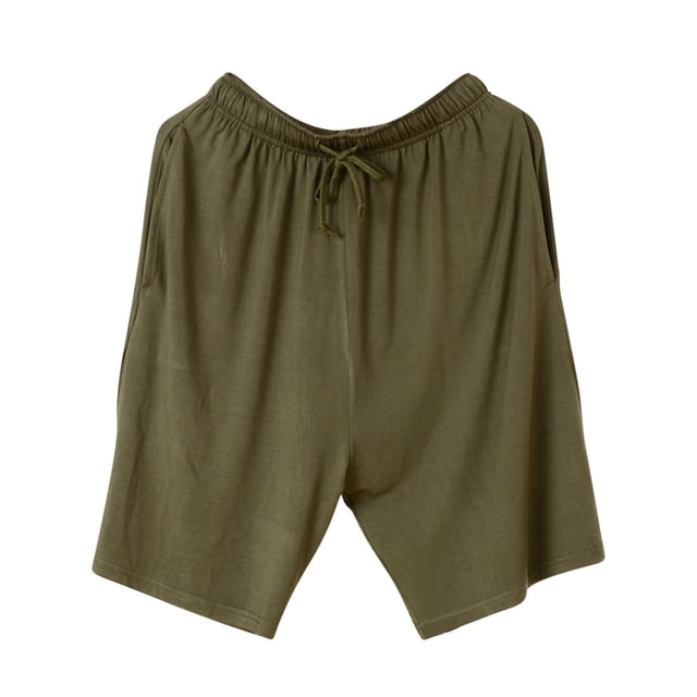 Pantalones de pijama de color liso para hombre con cinco piezas de largo, ropa de casa fina para hombre, pantalones cortos de pijama, pijamas para hombre