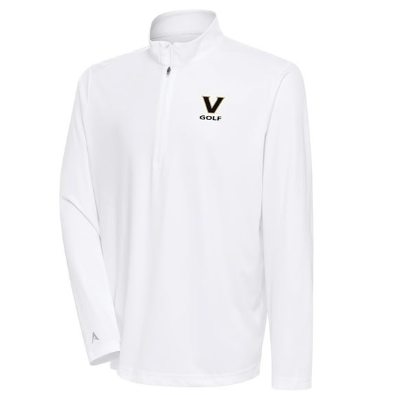 Men's Antigua White Vanderbilt Commodores Golf Tribute Quarter-Zip Pullover Top