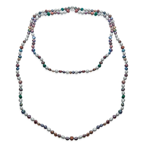 Multicolor pearl necklace deals