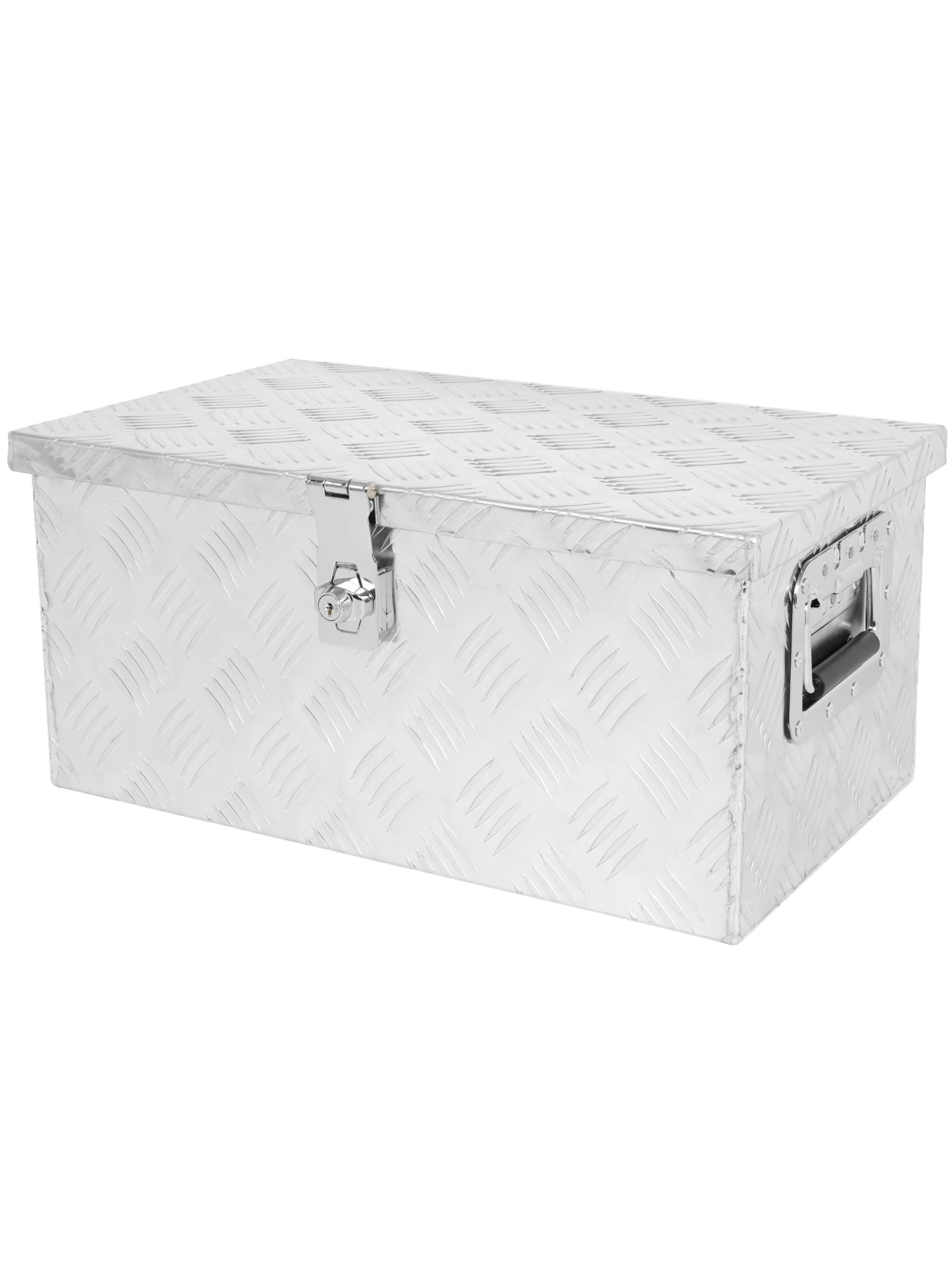 SCITOO 20 Inch Aluminum Truck Bed Tool Box,Heavy Duty Diamond Plate Trailer Tool Box with Lock Keys,Tool Storage Organizer Chest for Pick up,Truck Bed,ATV,RV TrailerWaterproof Silver 20X12X9.5