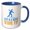 Blue/White, variant on 3drose, Image of Words Life Is a Wave Ride It with Surfer Symbol, 11oz Two-tone Red Mug