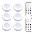 thumbnail image 1 of Luces LED para gabinetes de armario RGB ajustables Lámparas inalámbricas de cocina de colores Sensor adhesivo Funciona con pilas Luz de noche de plástico 6 luces, 2 controles remotos Methold  HA009389-04B, 1 of 6