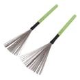 thumbnail image 3 of Drum Brush Steel Wire Maple Wooden Handle Percussion Tool Instrument Accessory Set Kit Green, 3 of 14