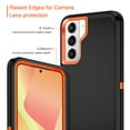 thumbnail image 2 of Compatible with Samsung Galaxy S21 /S30 Case,3-Layer Military Grade Drop Protection Anti-Slip Bumper Rugged Shockproof Dustproof Protection 6.2 inch Phone Case,Black Orange, 2 of 5