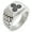 Silver, variant on Stainless Steel Kasai Samurai Crest Geometric Pattern Step-Down Biker Style Polished Ring