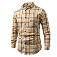 thumbnail image 4 of Yyeselk Plus Size (M-5XL) Striped Long Sleeve Shirt for Men Button Down Collared Casual Business Wedding Shirts with Pocket Yellow XXXXXL, 4 of 5