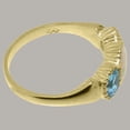 thumbnail image 4 of LBG British Made 18k Yellow Gold Natural Opal & Blue Topaz Womens Statement Ring - 33 size options - Size 10.5, 4 of 7