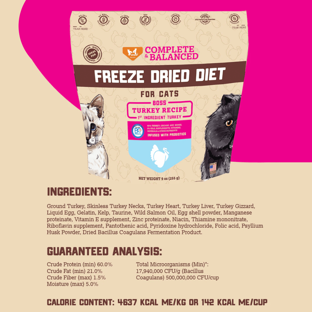 Boss Nation 850030579034 9 oz Freeze Dried 5 Turkey Cat Treat