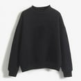 thumbnail image 6 of Daznico Women's Casual Crew Neck Sweatshirts Raglan Long Sleeve Solid Tunic Tops Loose Pullovers Black S, 6 of 6