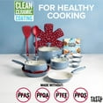 thumbnail image 6 of Tasty Clean Ceramic 16 Piece Non-Stick Aluminum Cookware Set, Slate Blue, 6 of 10