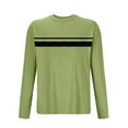 thumbnail image 3 of GuangCheng Mens Printed Striped Long Sleeve T-Shirts,Regular Fit,Soft,Breathable,Pullover Tops,Green,Size 3XL, 3 of 3
