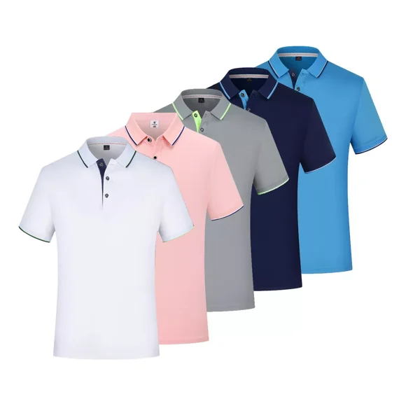 Playera Tipo Polo Hombre Manga Corta Slim Fit Camisa 5 Pzs