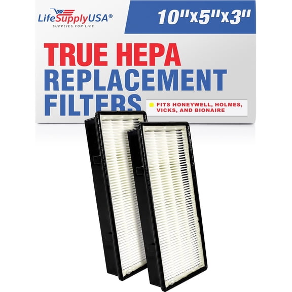 LifeSupplyUSA True HEPA Filter Replacement Compatible with Bionaire HRF-C1, 16216 Holmes HAPF30 and Compatible with Vicks Air Purifier (2-Pack)