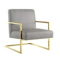 thumbnail image 2 of Posh Living Xzavier Faux Leather Accent Chair in Light Gray/Gold, 2 of 8