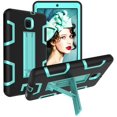 thumbnail image 1 of Mignova for Samsung Galaxy Tab A 8.0 T380 Case,Three Layer Shockproof Armor Defender Full-Body Rugged Protective Case Cover with Stand for Samsung Galaxy Tab A 8.0 SM-T380/T385(Black/Aqua), 1 of 8