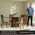 thumbnail image 4 of Juego de Comedor Mesa con Tablero de Vidrio 4 Sillas Crema/Marrón/Beige Greta Madesa, 4 of 5