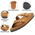 thumbnail image 4 of Alpine Swiss Womens Double Strap Contour Sandals Slip on Buckle Slides Vegan Leather Footbed Sandal Ergonomic Cork-Inspired Sole Summer Footwear, 4 of 8