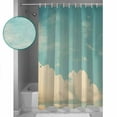 thumbnail image 3 of Extra Long Shower Curtain 72x96 Inch, Teal Green Cloudy Sky Shower Curtain Waterproof Bathroom Decor Modern Vintage Nature Clouds Fabric Bath Curtain Set Accessories with Hooks, 3 of 6