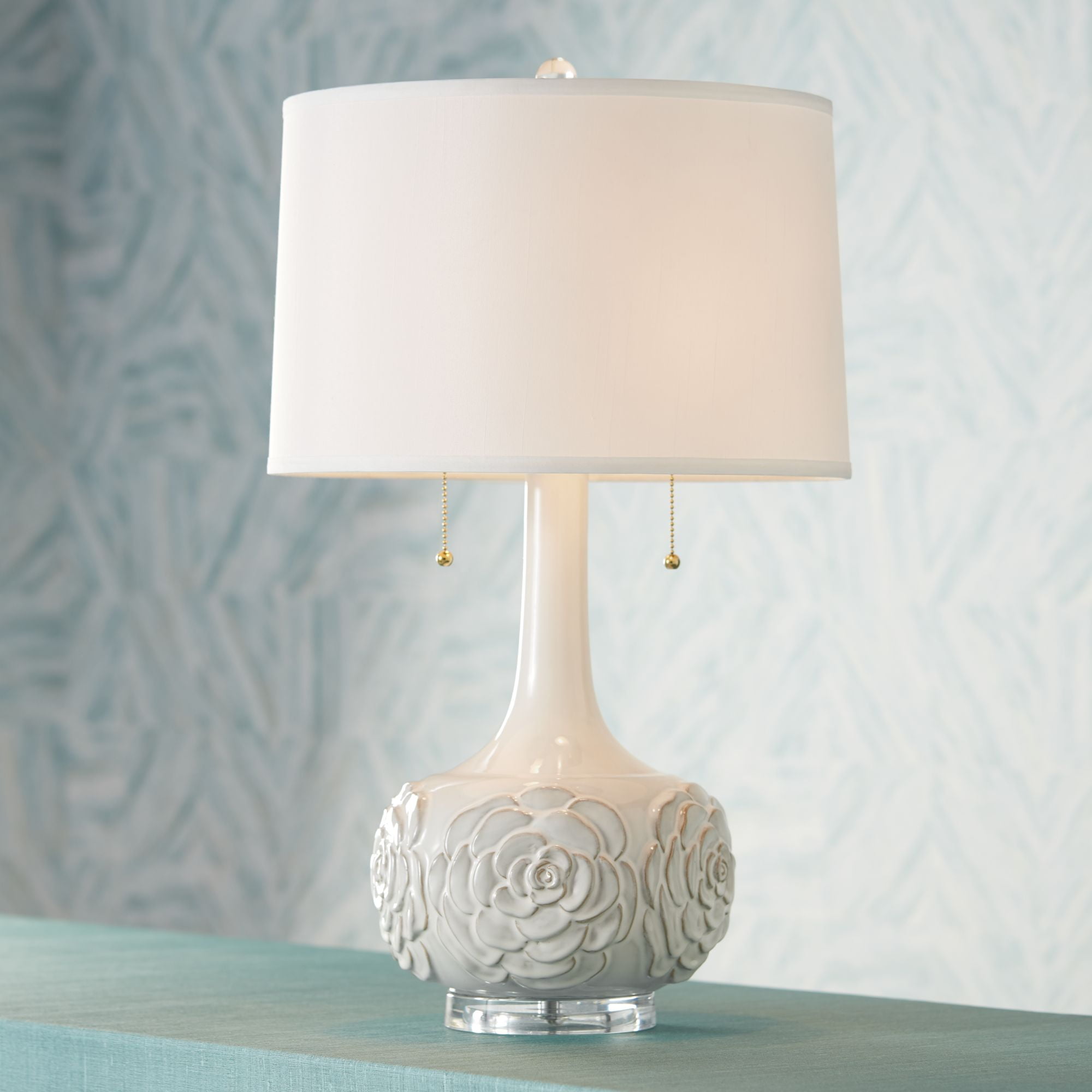 Possini Euro Design Modern Country Cottage Table Lamp 27" Tall White