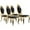 Black-Gold, variant on Luxury Dining Chairs Set of 4, Oval Back PU Upholstered Chairs with Stainless Steel Cabriole Legs, Dining Chairs for Kitchen, Living Room, Office