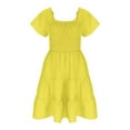 thumbnail image 4 of qolati Girls Summer Dresses Tween Boho Casual Tiered Smocked Swing Sundress Ruffle Sleeve A Line Flowy Midi Dresses, 4 of 8
