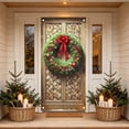 thumbnail image 5 of Ouuluon Festive Christmas Door Cover, 35x71 inch Holiday Curtain for Front Door Wall Party Decoration, 5 of 7