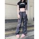 thumbnail image 5 of Pantalones de trabajo de pierna recta de estilo hip-hop callejero para mujer, de cintura alta y adelgazantes, con pantalones de baile callejero deportivos casuales de bucle cerrado, 5 of 6