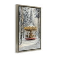thumbnail image 4 of Winter Wonderland Carousel Brown Framed Floater Canvas Wall Art, design by Petal Prints Design, 4 of 10