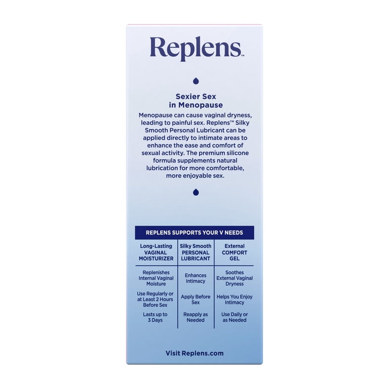 Replens Silky Smooth Silicone Personal Lubricant 2.7 fl oz for Comfortable  Use