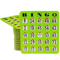 MR CHIPS Jam-Proof Easy-Read Large Print Fingertip Slide Bingo Cards with Sliding Windows - 25 Pack in Green Style