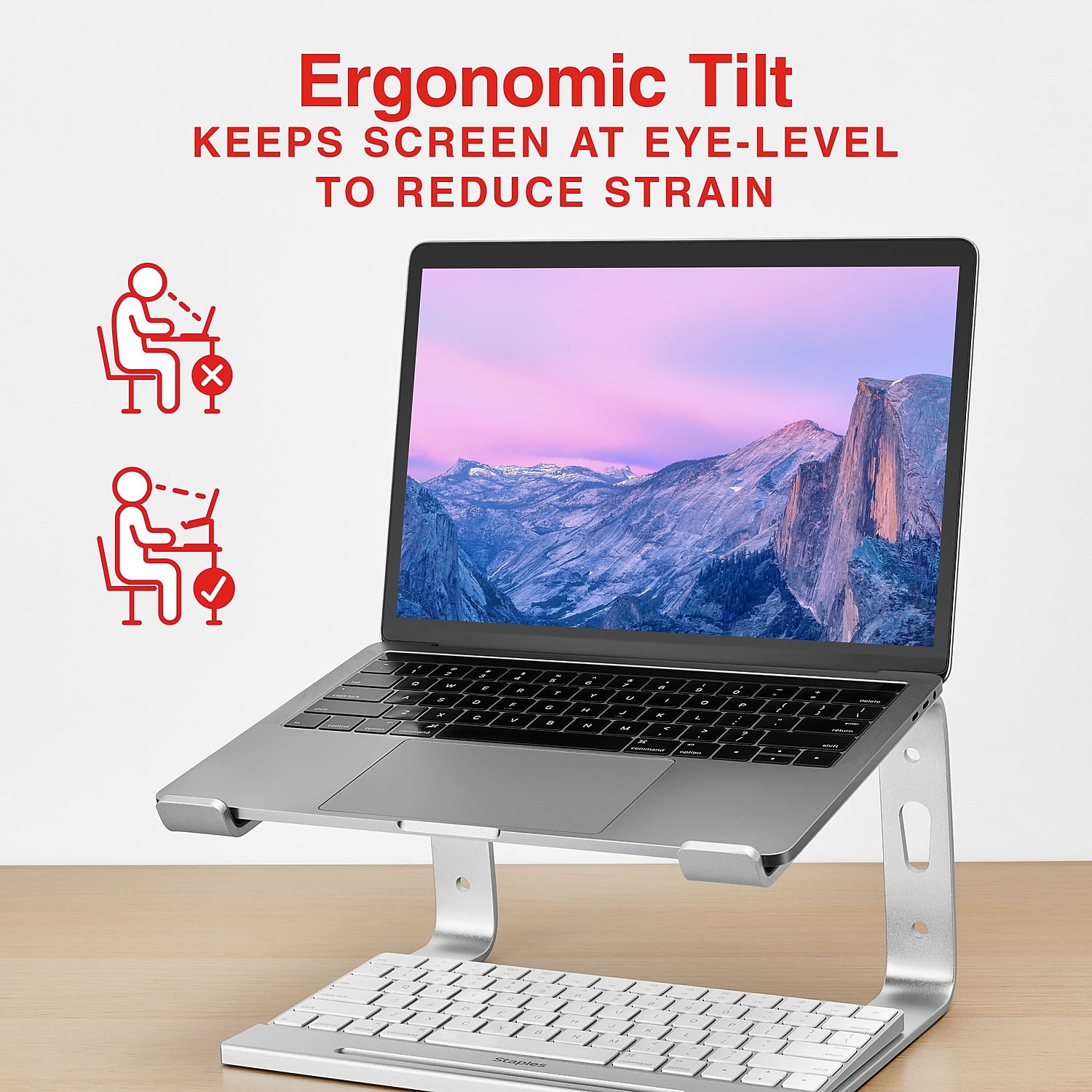 Staples TECH 11.2 x 10.2 Aluminum Laptop Stand Silver (ST62653)