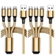 thumbnail image 1 of Cable de Carga Multiusb 10 Pies 3A, Conector de Carga Rápida 3 en 1 con Adaptador Dual Teléfono/tipo C/Micro USB, Compatible con Tabletas Phone15/14/23/12/1 Pro 8 7 6 Samsung Galaxy, 1 of 5