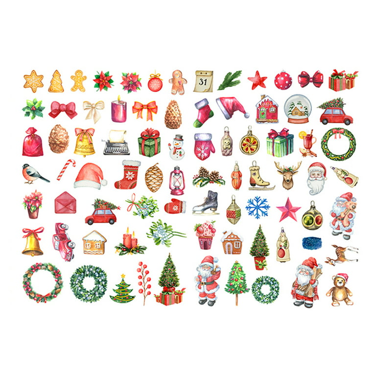 138 Pieces/Pack Retro Christmas Stickers Large Size Photo Album Stickers  for DIY Luggage Mobile Phone Computer Scrapbook