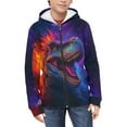 thumbnail image 3 of Uourmeti Cool Dinosaur Galaxy Boys Youth Sports Jacket Hoodie Zip Up Long Sleeve with Pockets Lightweight Athletic Wear Size 10-12, 3 of 6