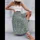 thumbnail image 5 of Faldas Largas Estampadas para Mujer, Cintura Alta, Abertura en Forma de A, Falda Larga Hasta el Suelo. Verde XL, 5 of 10