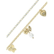 Celebrity Pink Women's Beaded Charm Bracelet with Bow Accent
