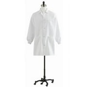 Unisex Knit Cuff Knee Length Lab Coat with Buttons
