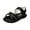 Black, variant on Willtoo Girl's Adjustable Ankle Strap Flat Sandals Summer H Band Princess Shoes Outdoor Birthday Party Dress Up Sandals