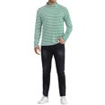 thumbnail image 2 of Camiseta de cuello alto a rayas INSPIRE CHIC para hombre, de manga larga, pullover, camiseta a rayas XL verde y blanca, 2 of 6