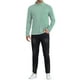 thumbnail image 2 of Camiseta de cuello alto a rayas INSPIRE CHIC para hombre, de manga larga, pullover, camiseta a rayas XL verde y blanca, 2 of 6