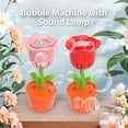 thumbnail image 4 of Bubble Machine with Sound Lamp Vertical Bubble Maker for Summer Birthday Outdoor Wedding Christmas Party Interactive Rechargeable Rose Flower Shaped Automatic Bubble Machine, 4 of 9