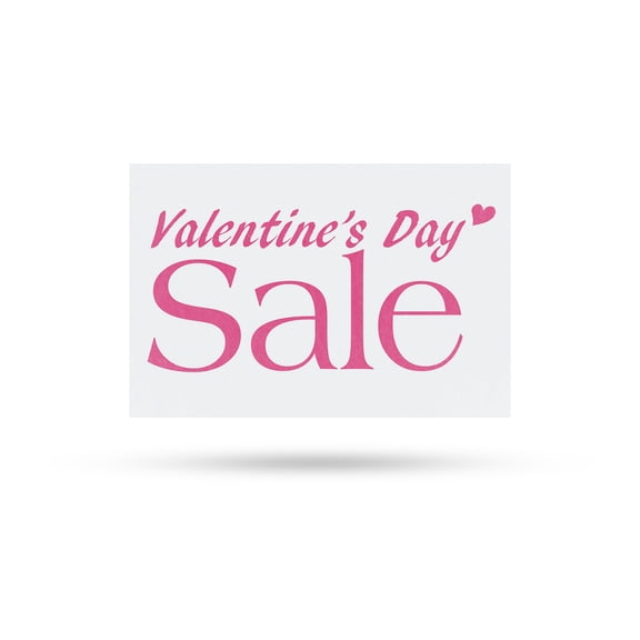 Valentines Day Sale Vinyl Decal 18 Inch x 24 Inch Weatherproof Heavy-Duty Adhesive Backing | Seasonal Promotions, Gift Ideas, Retail Discounts | Made in USA