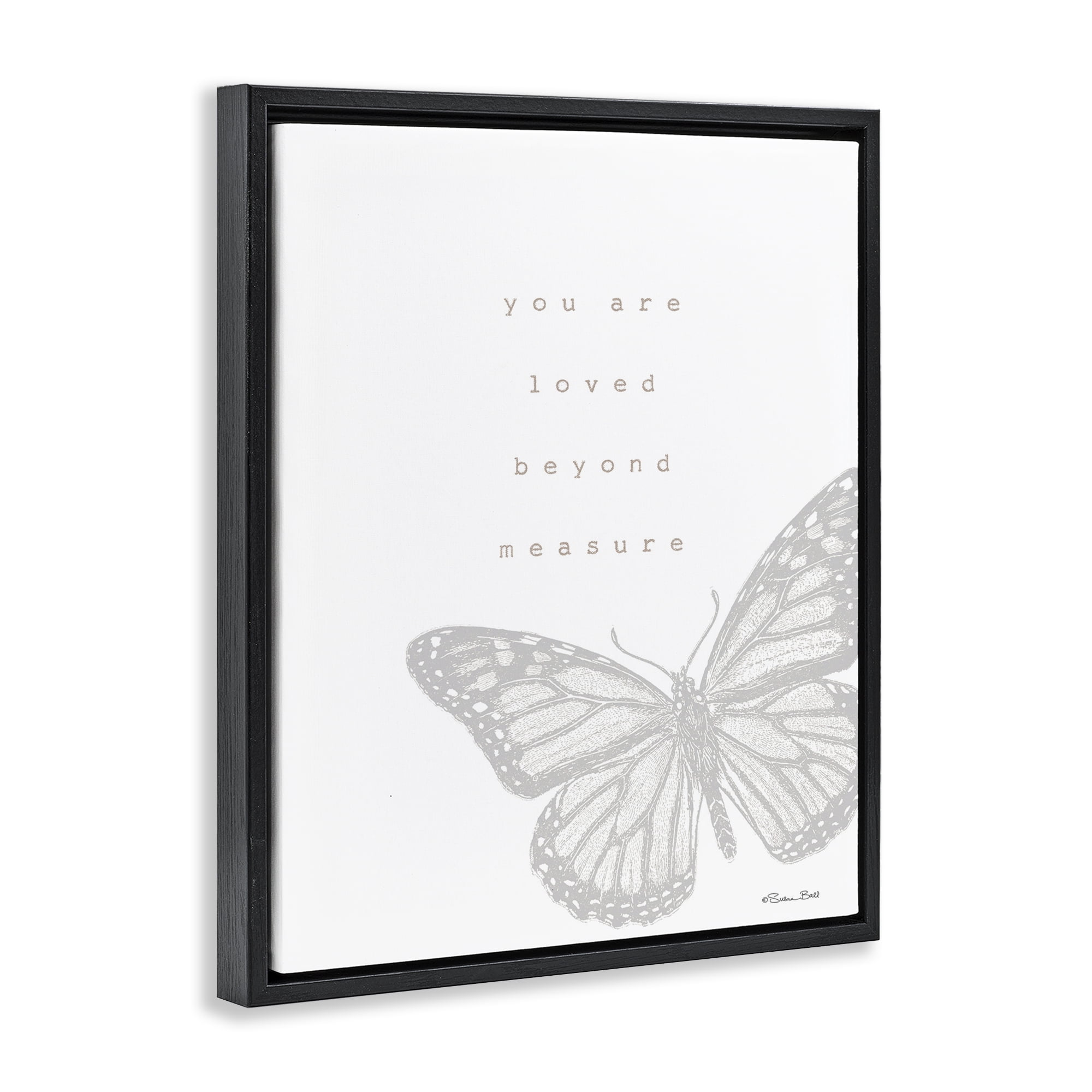 Stupell Industries Loved Beyond Measure Animals & Insects Painting Black Floater Framed Art Print Wall Art, 17 x 21