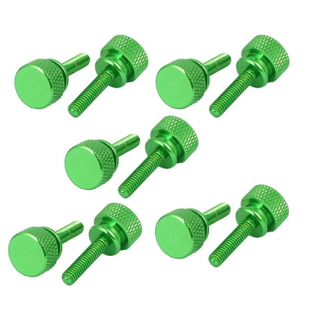

Computer PC Case Shoulder Type Knurled Thumb Screw Green M4x16mm 10pcs